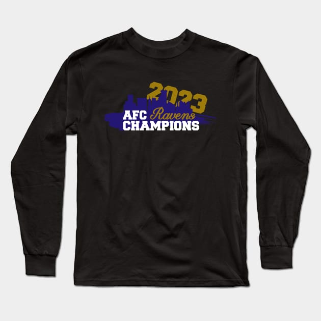 Ravens - 2023 AFC Champions Long Sleeve T-Shirt by CovpaTees